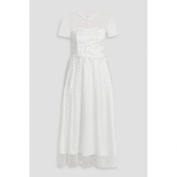 Scarlett bow-detailed flocked tulle midi dress