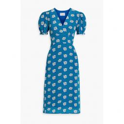 Paula printed crepe de chine dress