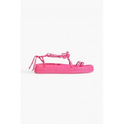 Astrid chain-embellished leather platform sandals