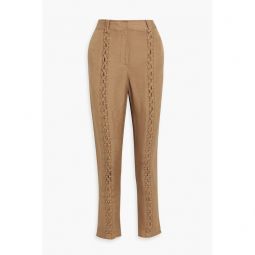 Impressionist lace-up linen-bend slim-leg pants