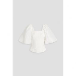 Cecile frayed organza top