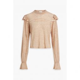 Lily ruffled space-dyed linen-blend top