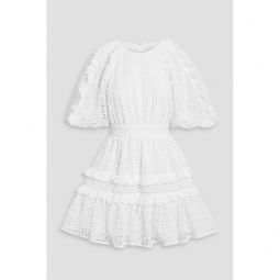 Aveline ruffled broderie anglaise mini dress