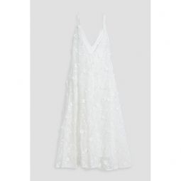 Hierbaluisa Diente De Leon Anecer embroidered organza midi slip dress