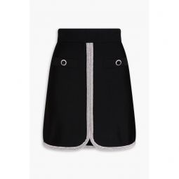 Raine crystal-embellished knitted mini skirt