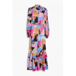 La Reve printed cotton-voile maxi dress