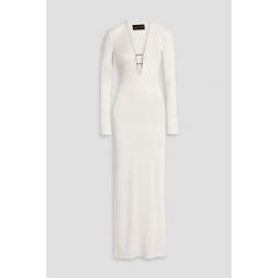 Ring-embellished stretch-jersey maxi dress