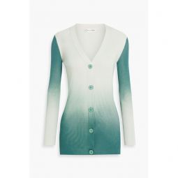 Degrade ribbed silk-blend cardigan