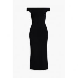 Aphrodite off-the-shoulder stretch-knit midi dress