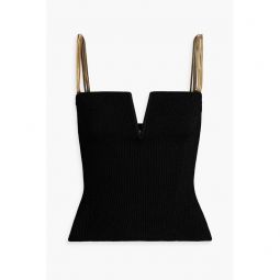 Ophelia chain-embellished ribbed-knit top