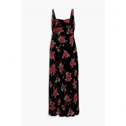 Benedict floral-print devore-velvet midi dress