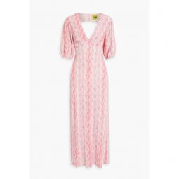 Steph gathered printed crepe midi dress