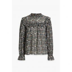 Lucinda floral-print cotton-voile blouse