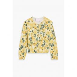Floral-print silk and cotton-blend cardigan