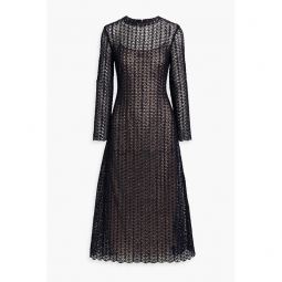 Crocheted cotton and silk-blend midi dress