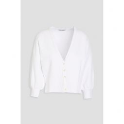 Pintucked knitted cardigan