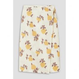 Romeo floral-jacquard midi wrap skirt