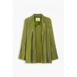 Nuage metallic plisse-crepe blazer
