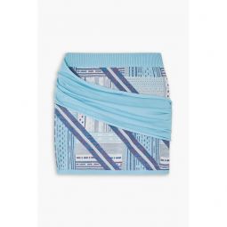Bioko draped intarsia wool-blend mini skirt