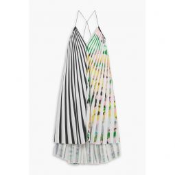 + Lutz Huelle Circe pleated printed crepe de chine dress