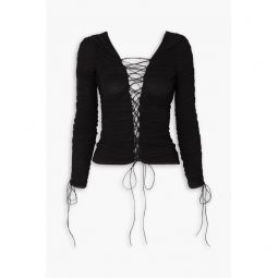 Kit ruched lace-up stretch-jersey top