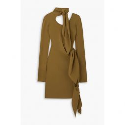 Artis cutout tie-detailed stretch-silk crepe mini dress