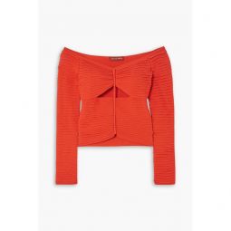Aden off-the-shoulder cutout knitted top