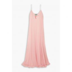 Mavis bow-detailed cutout silk crepe de chine maxi dress