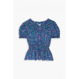 Giada ruffled floral-print voile blouse