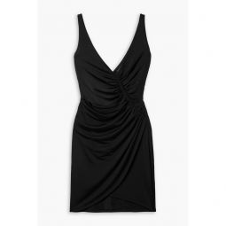Summer Solstice ruched wrap-effect stretch-jersey mini dress