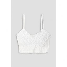 Bora cropped ruffled broderie anglaise cotton top