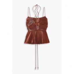 Justin cutout plisse-lame halterneck top