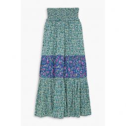 Romee tiered floral-print woven maxi skirt