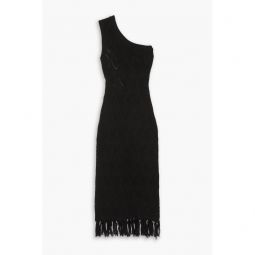 Martin asymmetric one-shoulder pointelle-knit cotton maxi dress