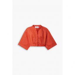Levera cropped cotton-blend sateen top