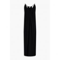 Theros ruched crepe midi dress