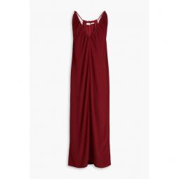 Theros ruched crepe midi dress