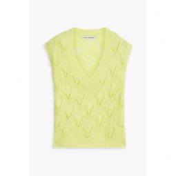 Pointelle-knit cashmere vest