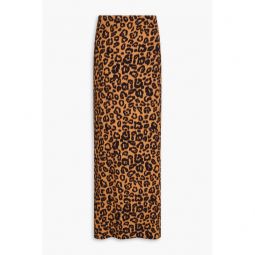 Panneaux leopard-print crepe de chine pareo