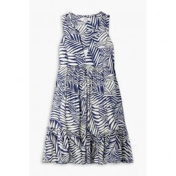 Tiered printed ECOVERO-voile mini dress