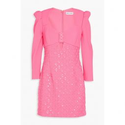 Marie cutout embellished cady mini dress