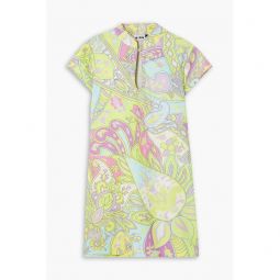 Lolita cutout printed cotton mini dress