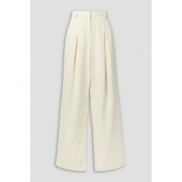 Twill wide-leg pants