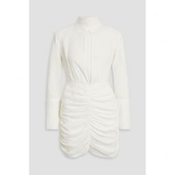 Ruched crepe mini dress