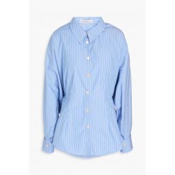 Solo draped striped cotton-poplin shirt