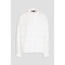 Embroidered cotton-mousseline shirt