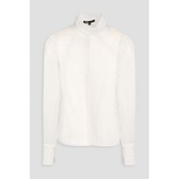 Embroidered cotton-blend organza shirt
