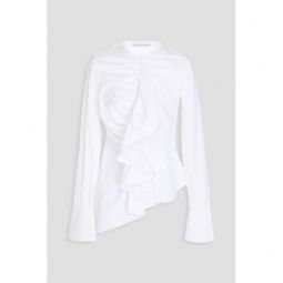 Ruffled cotton-poplin top