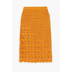 Crocheted cotton midi skirt