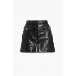 Leather mini skirt